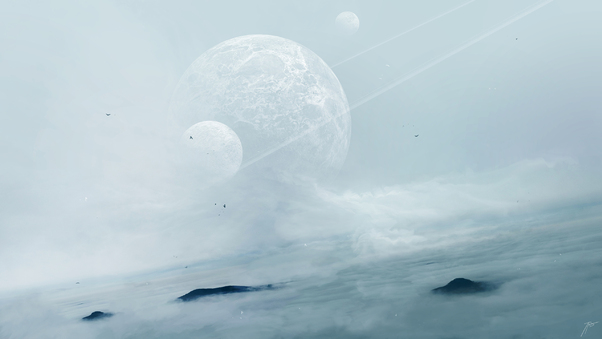 Mist Space Planets Wallpaper