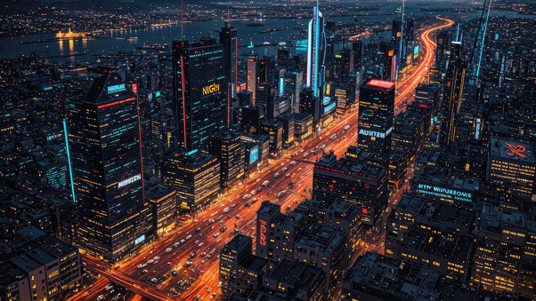 Modern City Lights And Nights 4k Wallpaper
