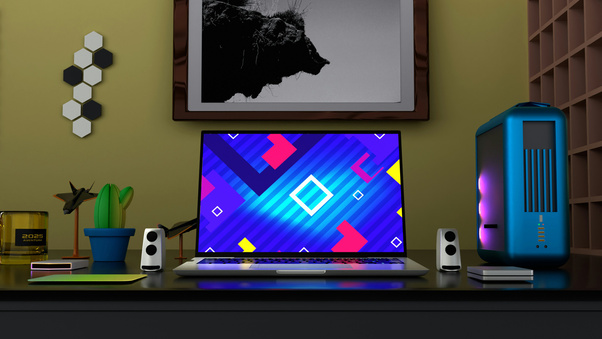 Modern Gaming Setup With Vibrant Display (3000x2000) Resolution Wallpaper