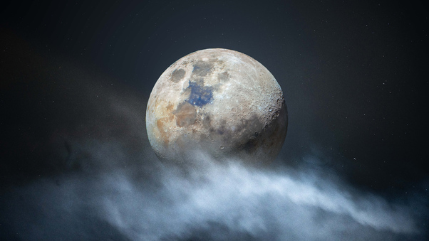 Moon In Clouds 4k Wallpaper