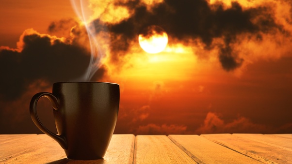 Morning Coffee Sun Rising Wallpaper