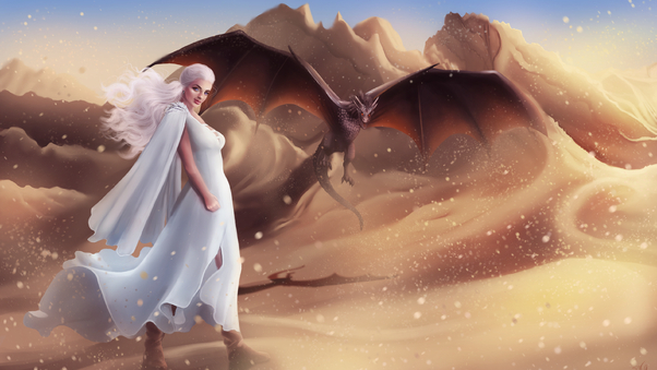 Mother Of Dragons Art 4k Wallpaper