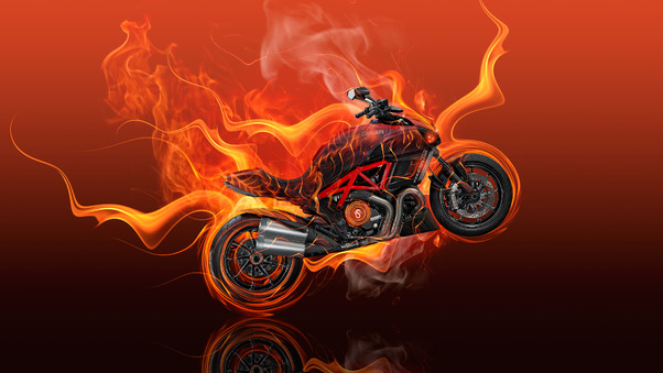 Moto Ducati Diavel Flame Wallpaper