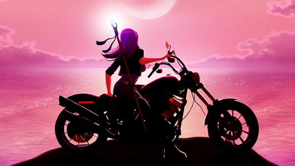 Motorcycle Girl 8k Wallpaper