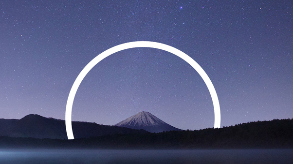 Mount Fuji Abstract Vs Nature Wallpaper