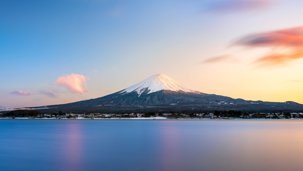 Mount Fuji Across Reflective Waters Wallpaper
