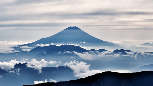 Mount Fuji Landscape Clouds Wallpaper