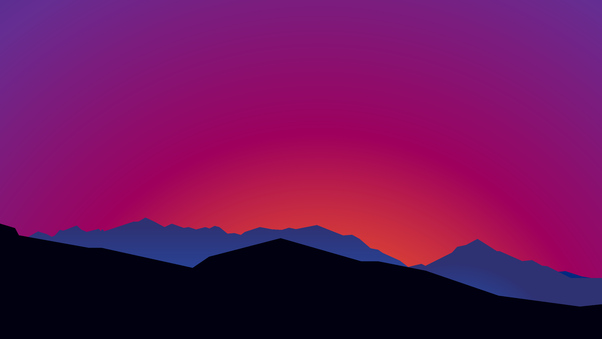 Mountain Landscape Sunset Minimalist 15k Wallpaper