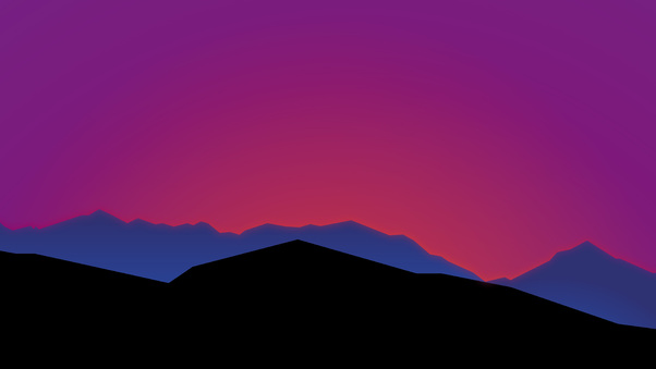 Mountain Sunset Minimal 8k Wallpaper