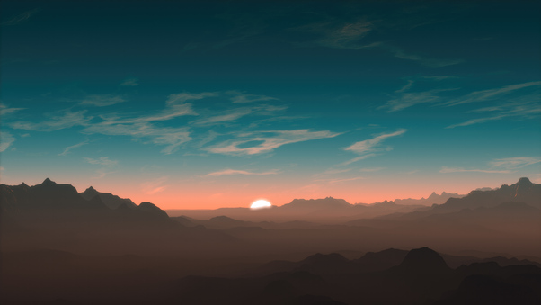 Mountain Valley Sunset 5k Wallpaper
