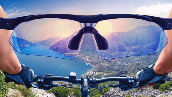 Mountain View On Bicycle Wallpaper