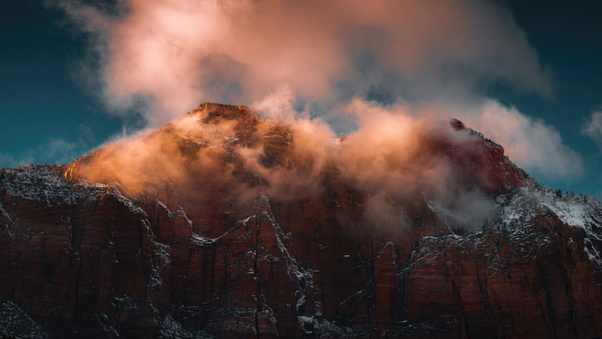 Mountains Fog Clouds 4k (2560x1080) Resolution Wallpaper