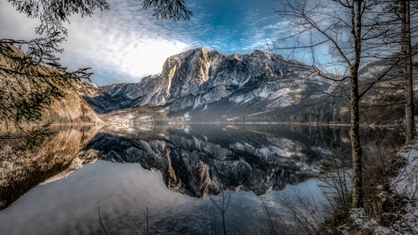 Mountains Lake Austria Scenery 5k Wallpaper