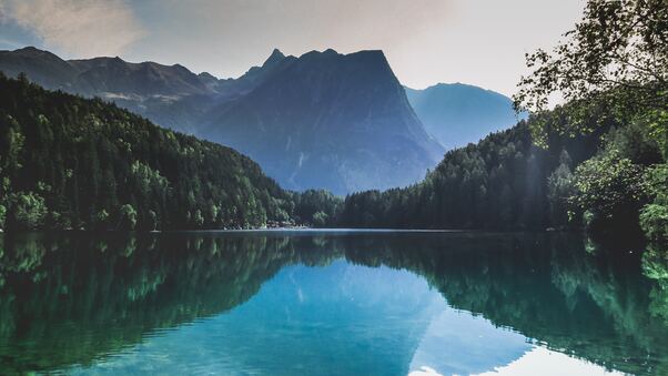 Mountains Lake Reflection 5k Wallpaper