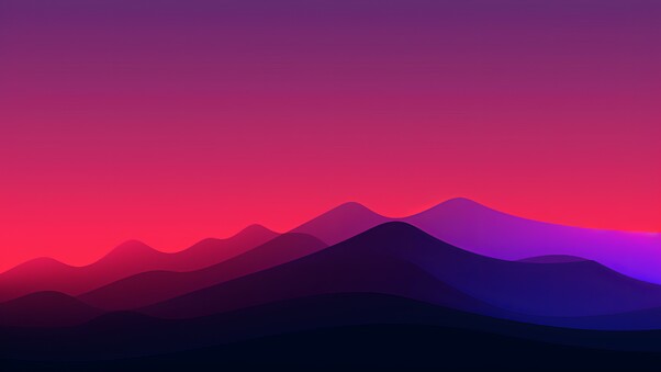 Mountains Minimal Evening 4k Wallpaper