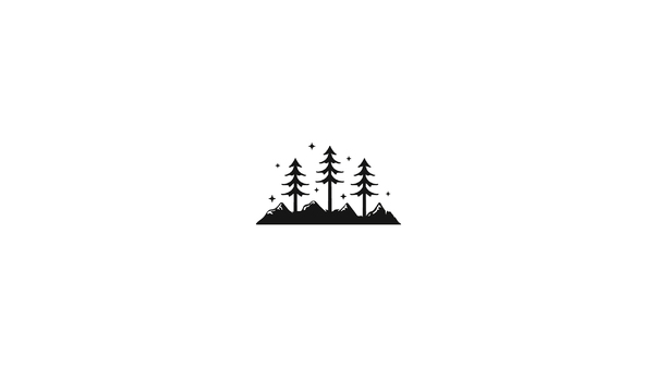 Mountains Trees Minimalism Wallpaper
