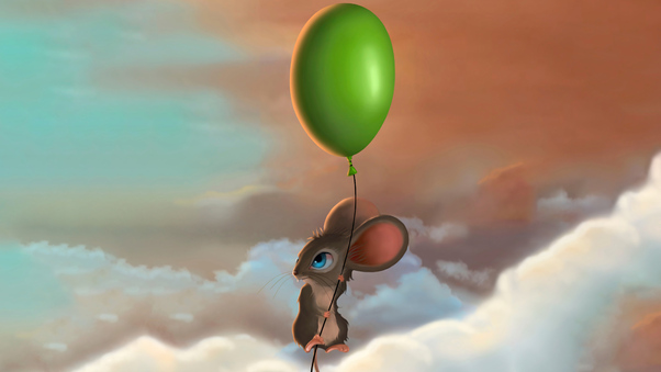 Mouse Balloon Flying 5k Wallpaper