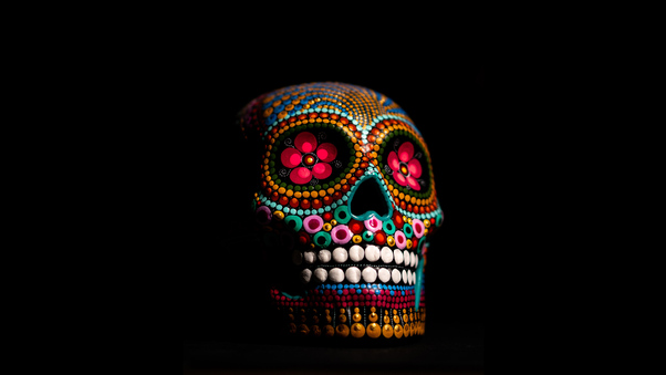 Multi Color Skull 4k Wallpaper