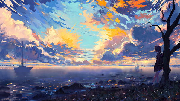 My Secret Alone Time Sea Shore Clouds Silence Digital Art 4k Wallpaper