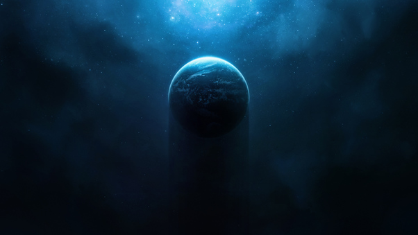 Nebula Halo Planet Digital Space Art Wallpaper