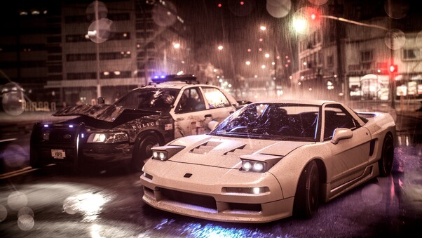 Need For Speed Acura Nsx Vs Police Car 4k Wallpaper