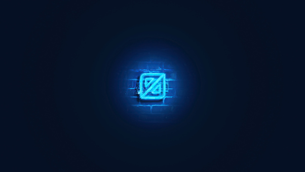 Neon Design Glowing Logo 5k Wallpaper
