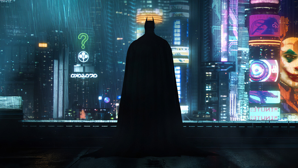Neon Gotham Batman 4k Wallpaper
