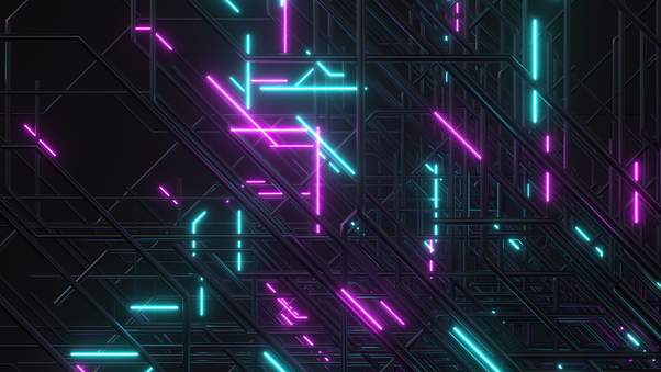 Neon Lights Abstract 8k Wallpaper