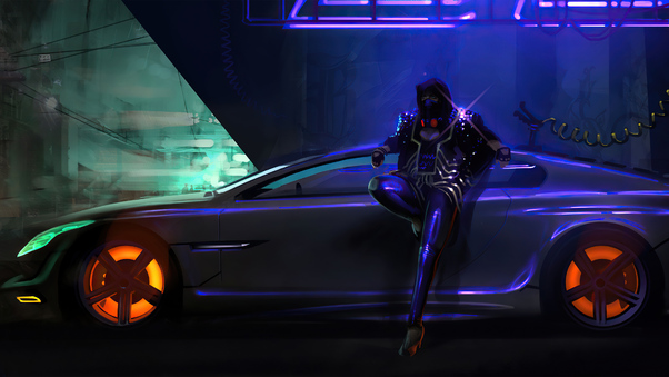 Neon Ride And Rider 4k Wallpaper