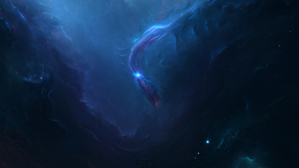 Neon Space Nebula 4k Wallpaper