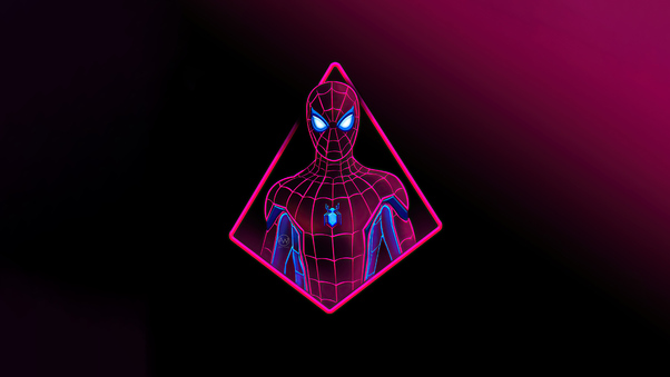 Neon Spiderman 4k Wallpaper