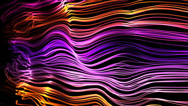 Neon Waves Abstract 5k Wallpaper