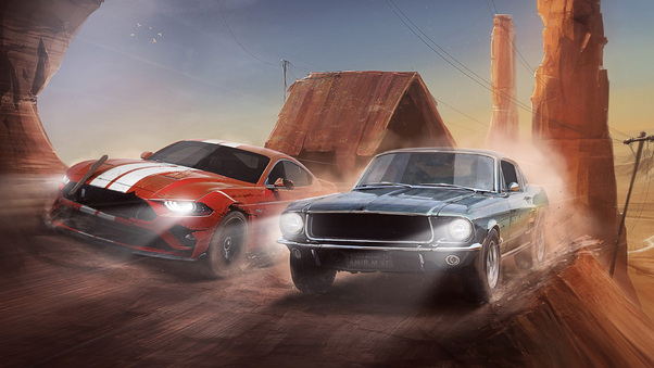 New And Old Mustang Evil Ways Wallpaper