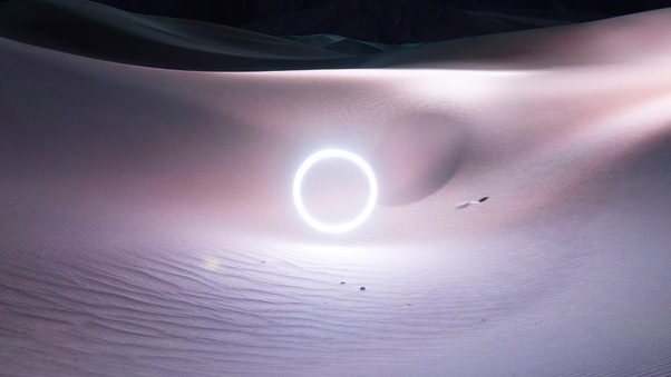 New Space Light Landed In Desert 4k Wallpaper
