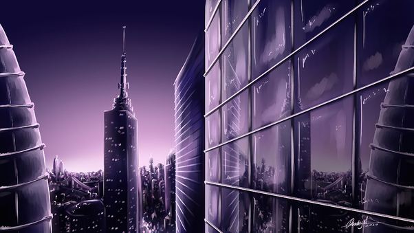 New York Buildings Digital Illustration 4k Wallpaper