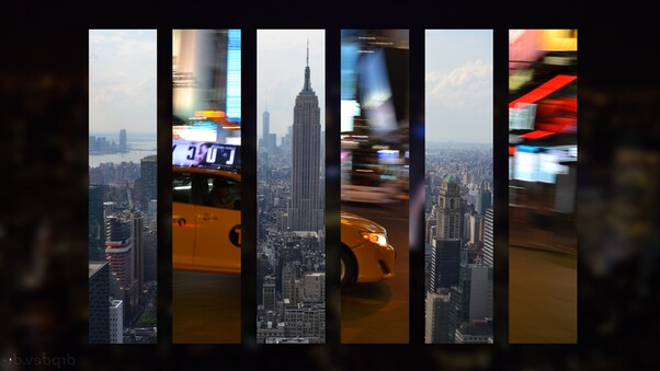 New York City Taxi Skyline Wallpaper