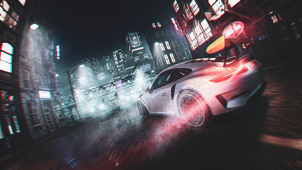 Nfs 2022 Drifting In CIty Porsche 5k Wallpaper
