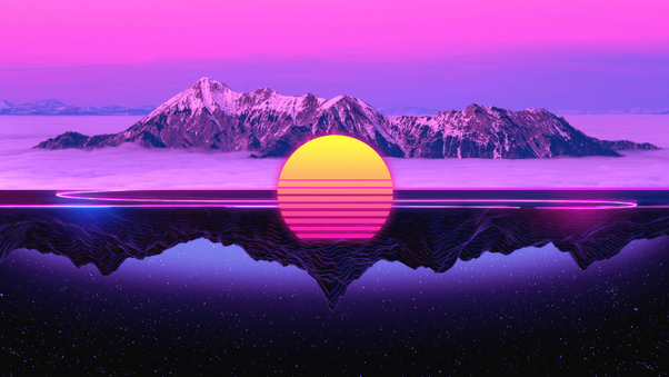 Night And Day Ice Synthwave Retrowave Mix Wallpaper
