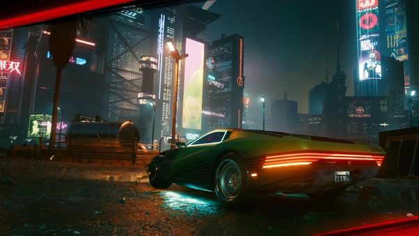 Night City Cybepunk 2077 Car Wallpaper