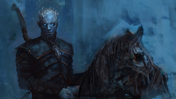 Night King With Horse Wallpaper