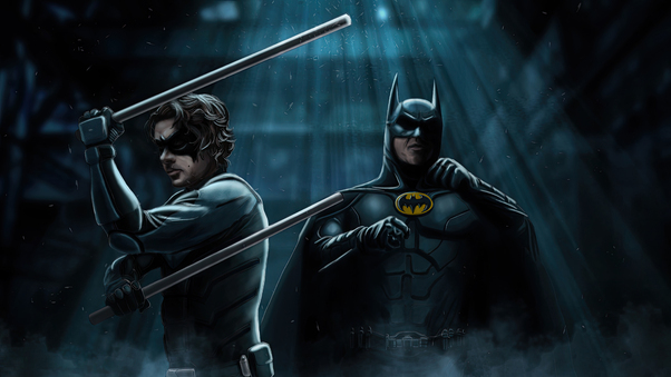 Nightwing And Batman Deadly Duo Wallpaper