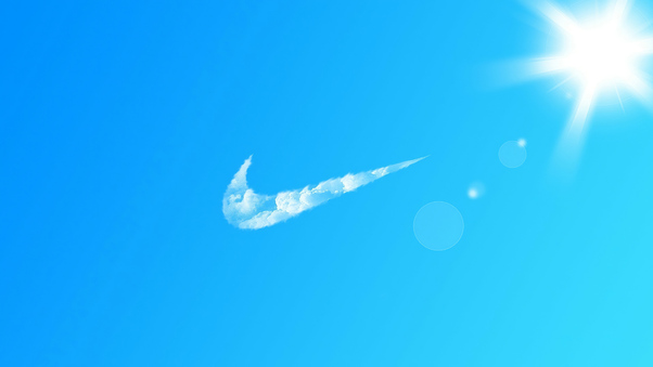 Nike Logo In Clouds 4k Wallpaper