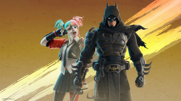 Ninja Knight Batman And Karuta Harley Quinn Fortnite X Dc Wallpaper