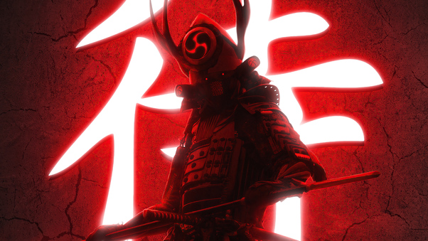 Ninja With Swords Red 5k Wallpaper