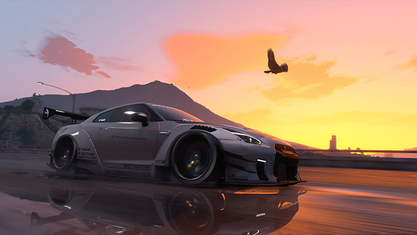 Nissan Gt R Sunset Wallpaper