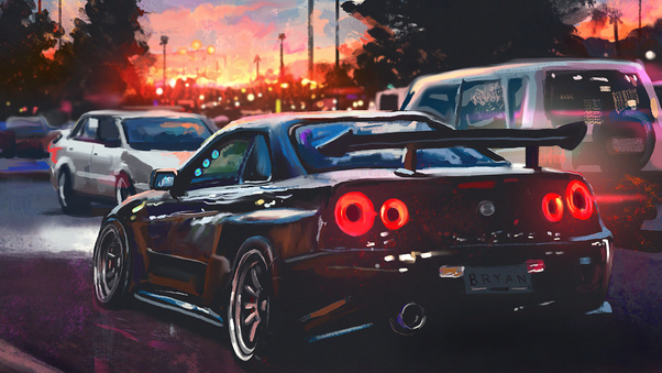 Nissan Skyline Painting Art 4k Wallpaper