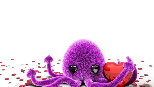 Octopus Art Love Wallpaper