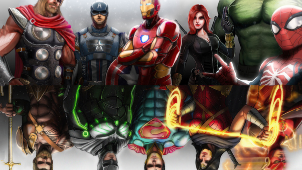 Old And New Avengers And Justice League Wallpaper