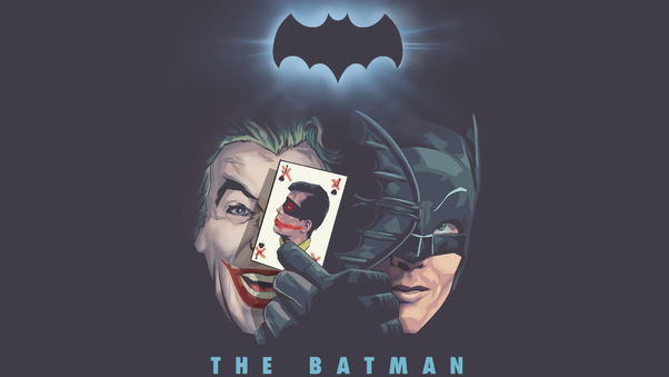 Old Joker And Bat Minimal 4k Wallpaper
