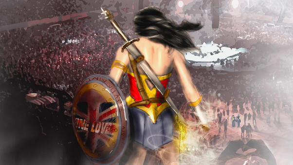 One Love Wonder Woman Wallpaper